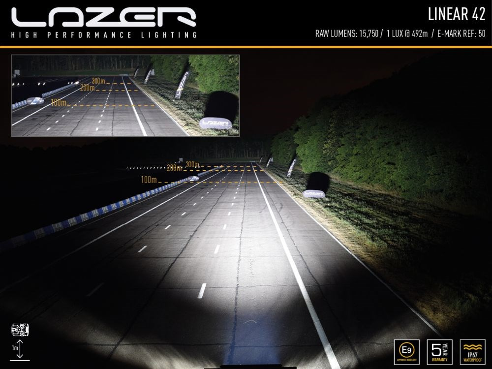 Lampa LAZER Linear 42 z zestawem do montażu na dachu – Isuzu D-Max (2021 -) bez relingów dachowych