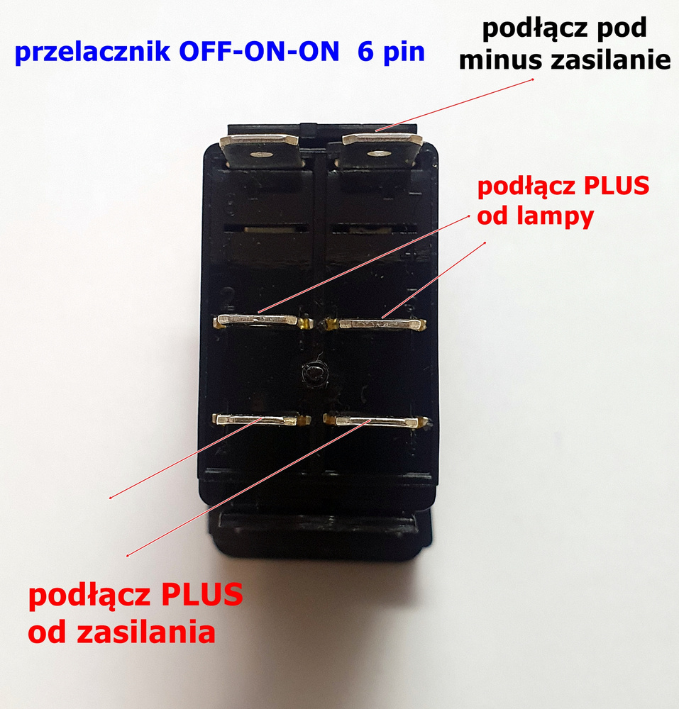 Przełącznik carling 6 PIN 12-24V OFF-ON-ON