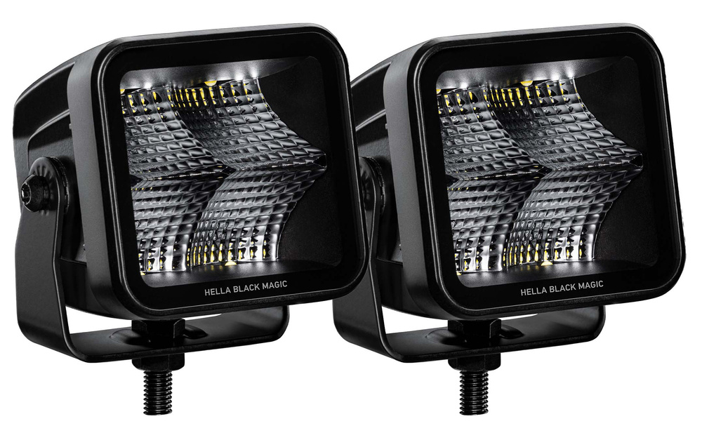 Reflektor Hella Black Magic Cube LED 2.7" Flood zestaw 2 szt