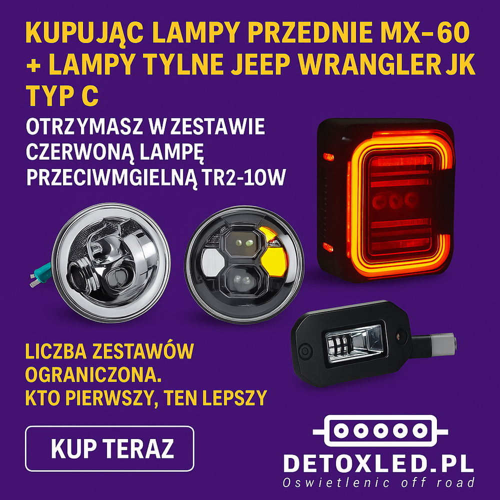 Kompletny zestaw oświetlenia do Jeepa Wranglera JK + GRATIS