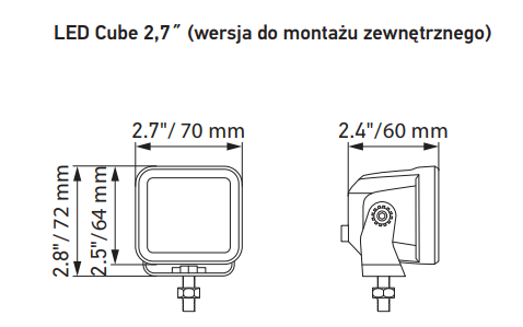 Reflektor Hella Black Magic Cube LED 2.7" Flood zestaw 2 szt