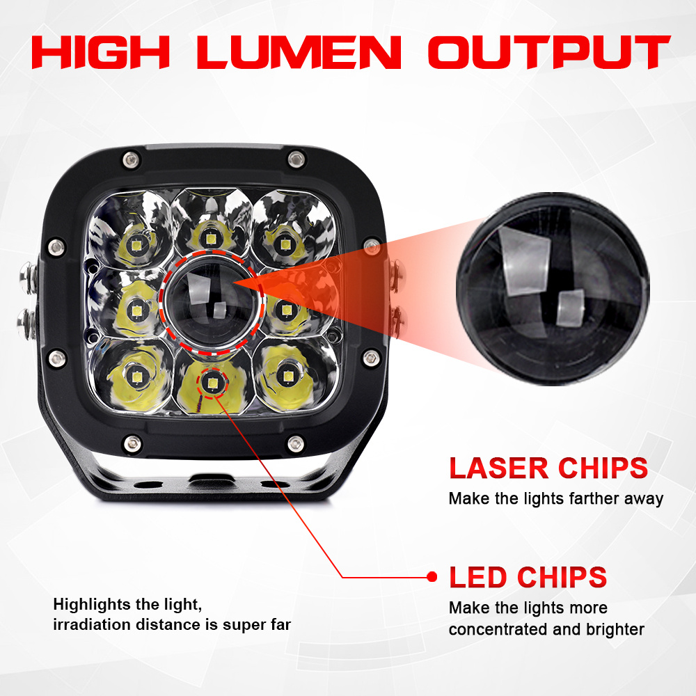 Lampy dalekosiężne led laser 5" 100W