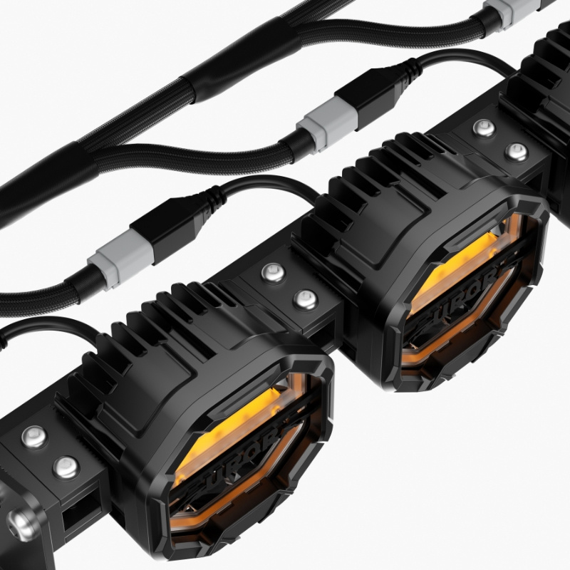 Zestaw halogenów dalekosiężnych TERRA-X-Line DRL Amber Series 4 PCS 90W