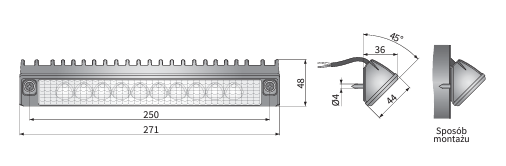 Lampa led kątowa 19W CRP1