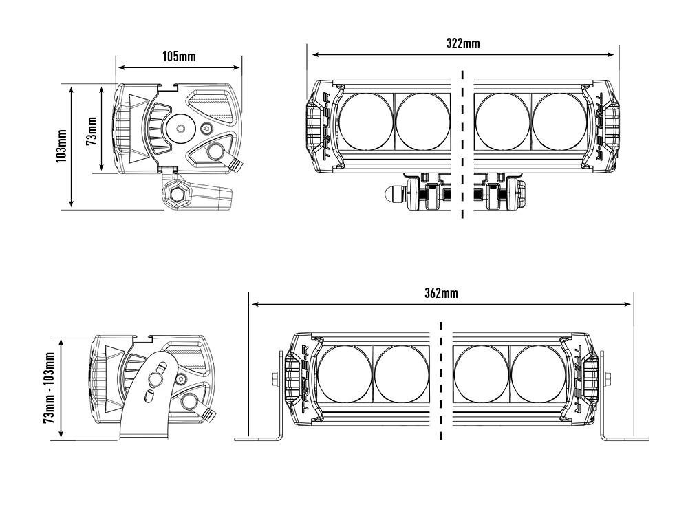 Zestaw dwóch lamp LAZER TRIPLE-R 850 (Gen2) z systemem montażu w fabrycznym grillu – Ford Ranger Wildtrak (2023 -)