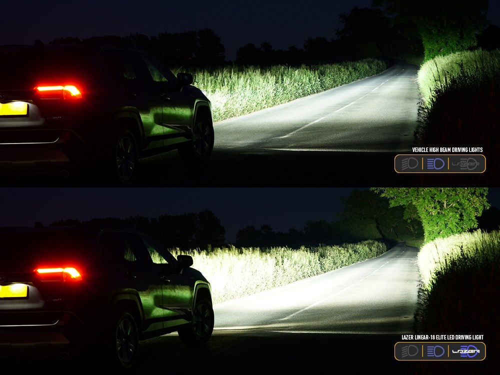 Zestaw lampy LAZER Linear 18 - z systemem montażu w fabrycznym grillu - Toyota RAV4 Hybrid (2018 -)