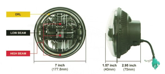 Lampy led 7" Extreme Jeep Wrangler 2 sztuki
