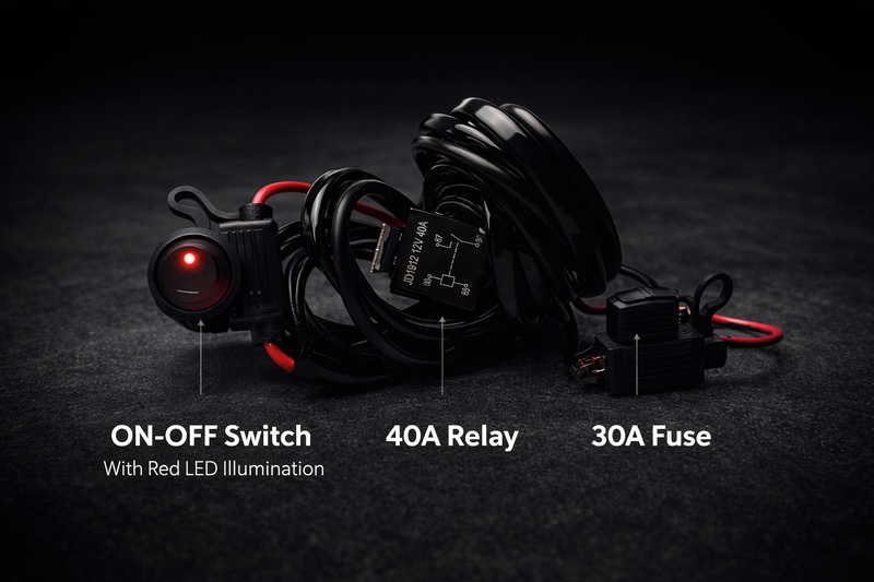 Kabel zasilający do zasilania 2 lamp roboczych led 2 pinowe