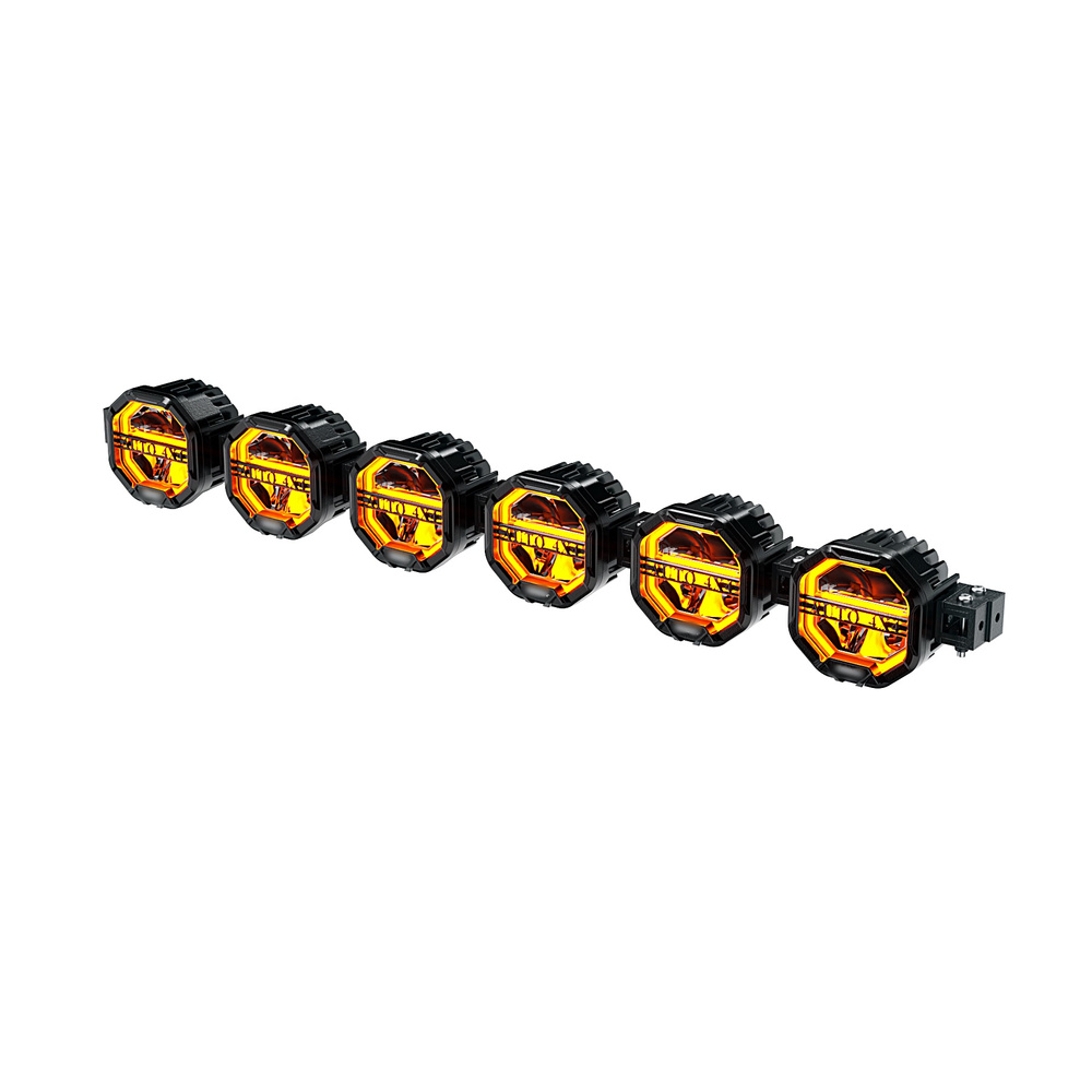 Zestaw halogenów dalekosiężnych  TERRA-X-Line DRL Amber Series 8 PCS  170W 