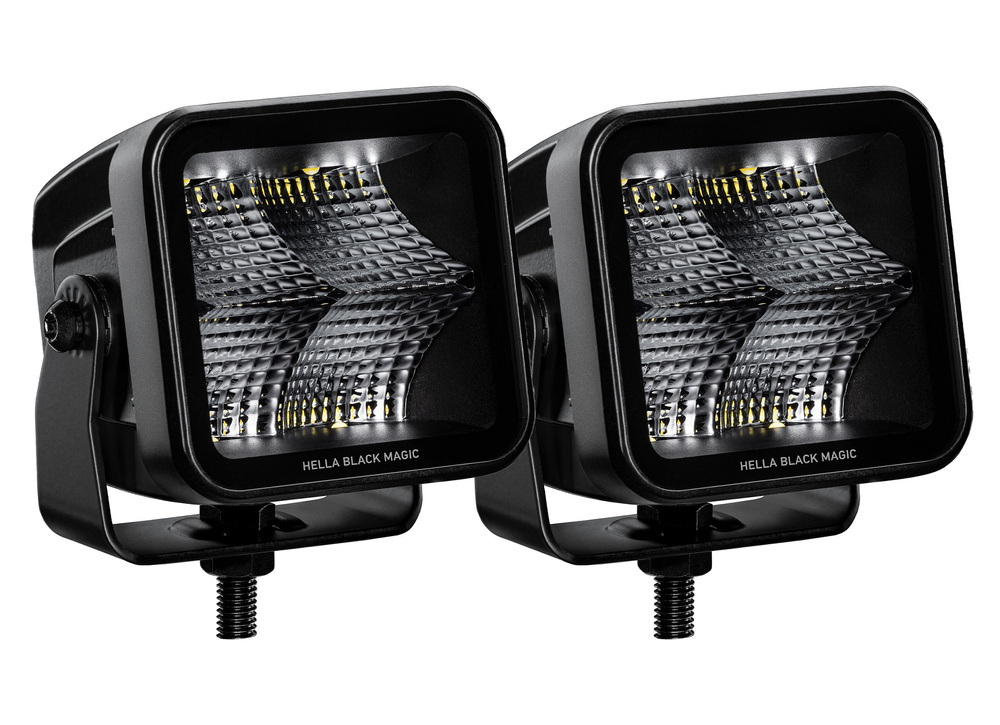 Reflektor Hella Black Magic Cube LED 3.2" Flood zestaw 2 szt