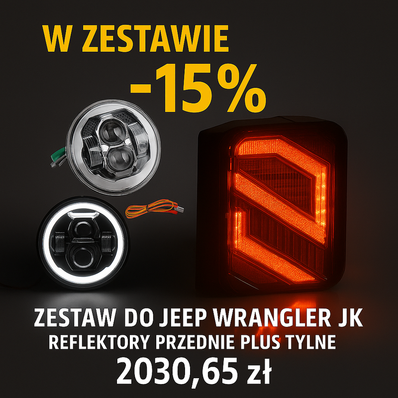 Kompletny zestaw nr 2 oświetlenia do Jeepa Wranglera JK